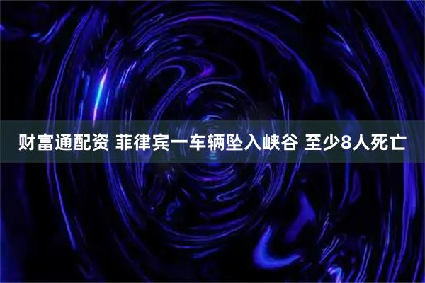 财富通配资 菲律宾一车辆坠入峡谷 至少8人死亡